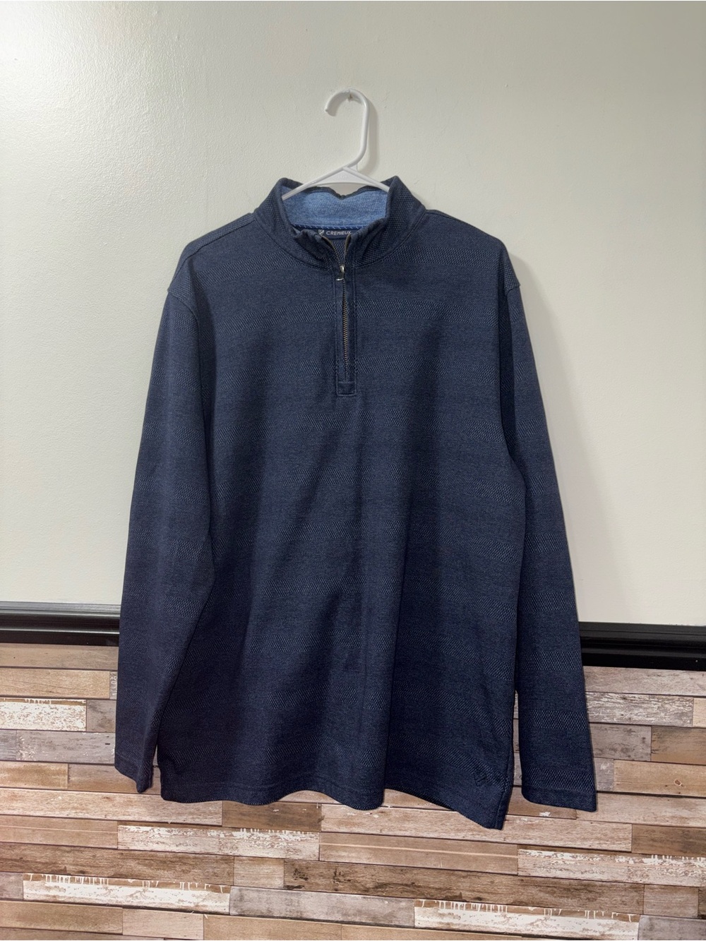 Daniel Cremieux Navy Quarter-Zip Pullover Top Size Large